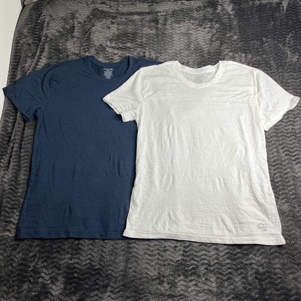 x2 UNIPRO TREK men's Cotton-Blend Jersey Undershirts Short Sleeve size Large